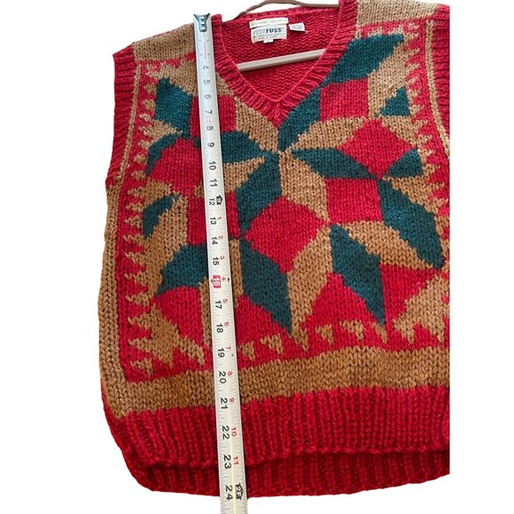 VTG Knit Vest Small holiday RED  GREEN RRRRRUSS - Picture 6 of 6